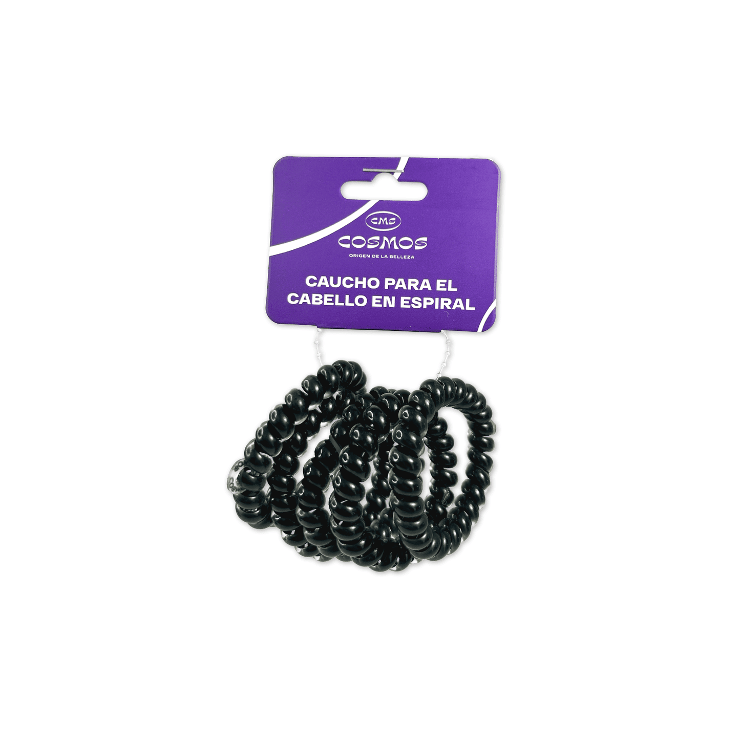 Cauchos Para El Cabello En Espiral Cosmos X5 Unidades Grandes Negro