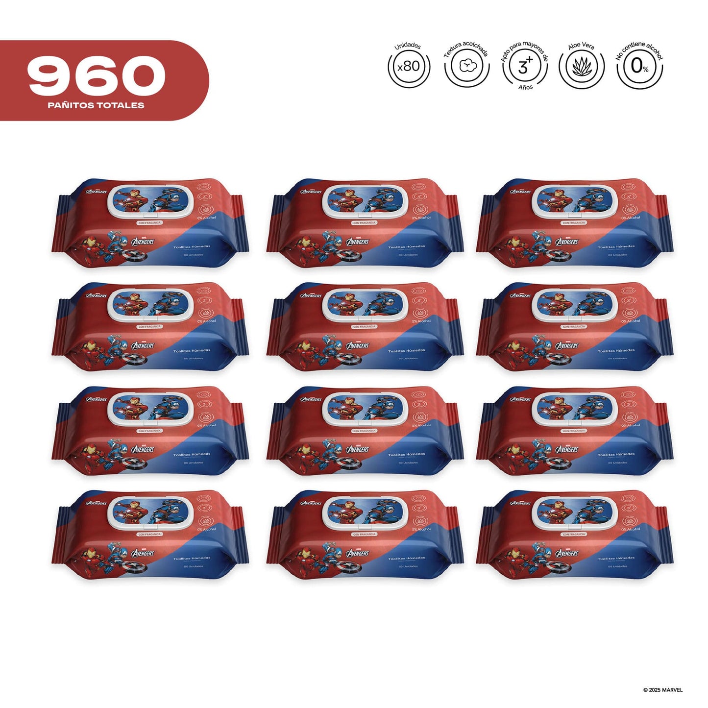 Pack x 12 Pañitos Húmedos Marvel Cosmos Avengers