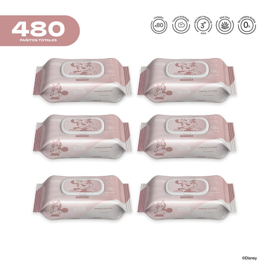 Pack x 6 Pañitos Húmedos Disney Cosmos Minnie Niña